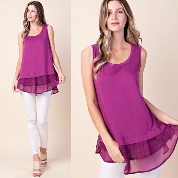 tiered hem top - Picture 3 of 3